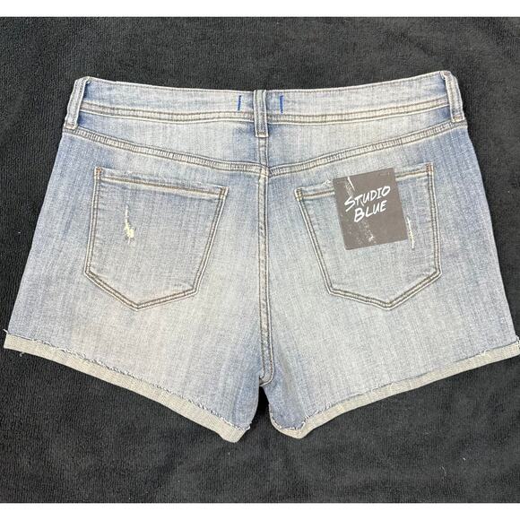 Studio Blue Kadence Super High Rise Distressed Denim Short - Indigo - Size 29 - Picture 9 of 12